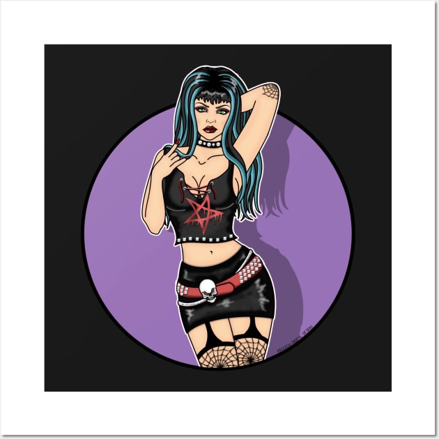 Satanic Sexy Pinup Wall Art by VixxxenDigitalDesign